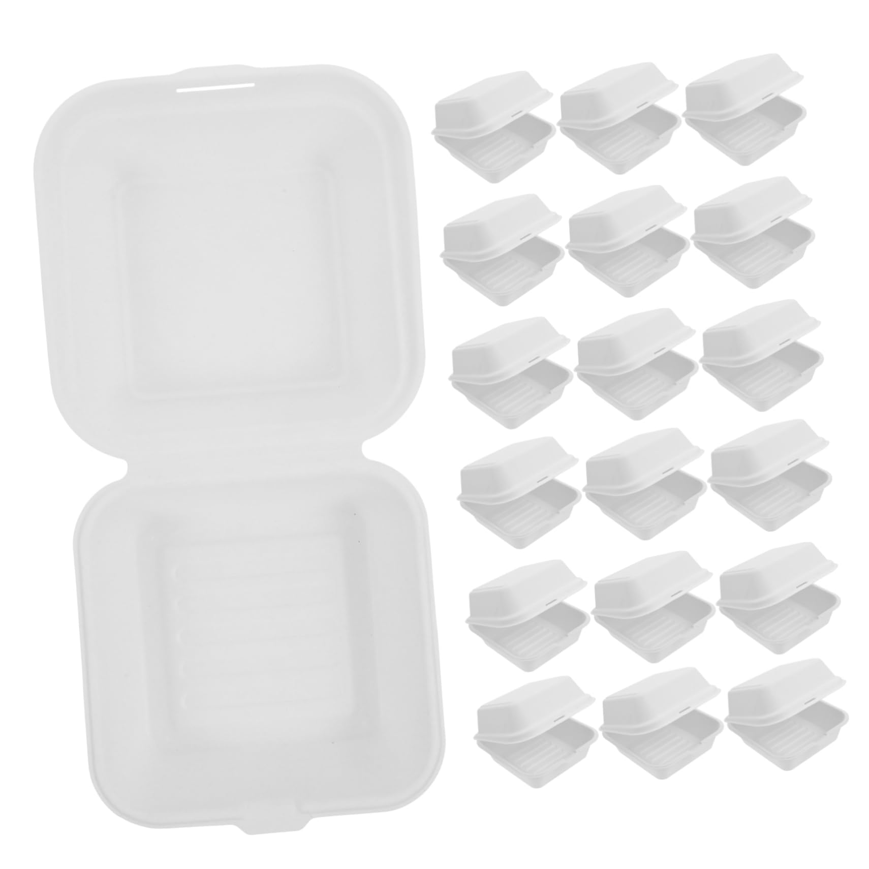 Alimenti Coperchio, Food Box in Polpa Bianca, e Facile da Trasportare, 50 Pezzi per Asporto Cibo