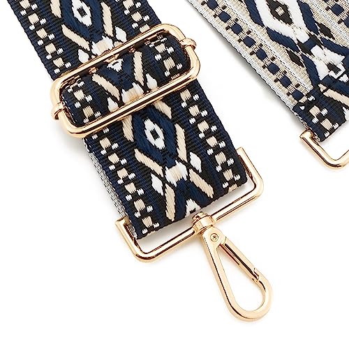 Image of Wide Shoulder Strap Adjustable Replacement Belt Guitar Style Crossbody Bag Handbag Strap Multicolor Canvas Straps(Wide:2in)(Color19)