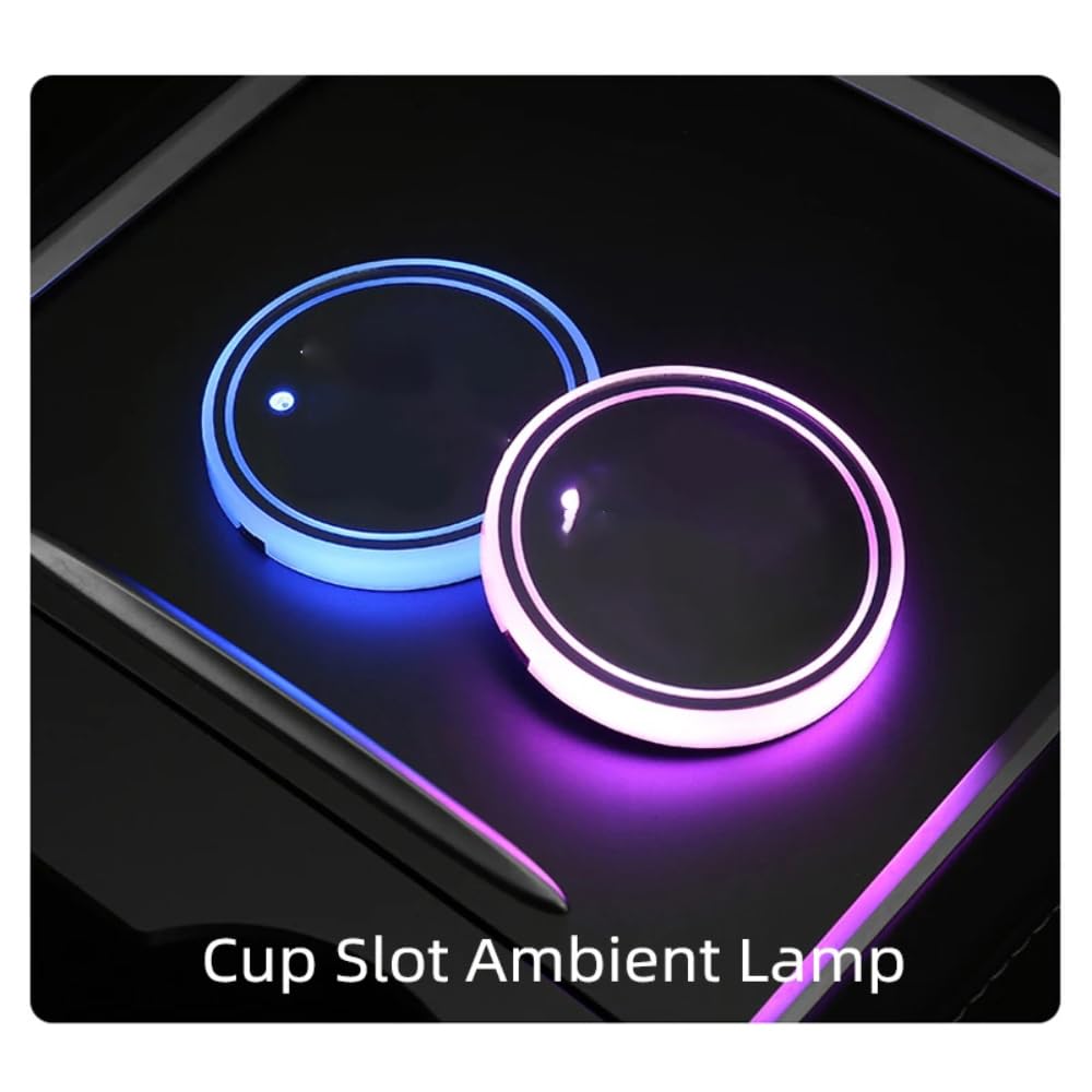2PCS Auto LED Lichtgevende Bekerhouder Onderzetters, voor Audi Q2 Q3 Q4 Q7 TT TTS TT-RS Bekerhouders Insert Coaster antislip Anti-Spilt Accessoires
