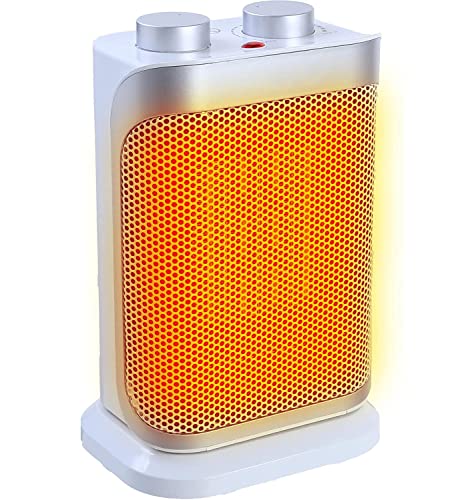 Mini Ventilador Calefactor 2 en 1 de 1500 W/750 W, Calentador Silencioso Portátil con Termostato, Viento Natural/Calor Bajo/Calor Alto, Apto para Invierno, Oficina, Dorio, Baño Cover