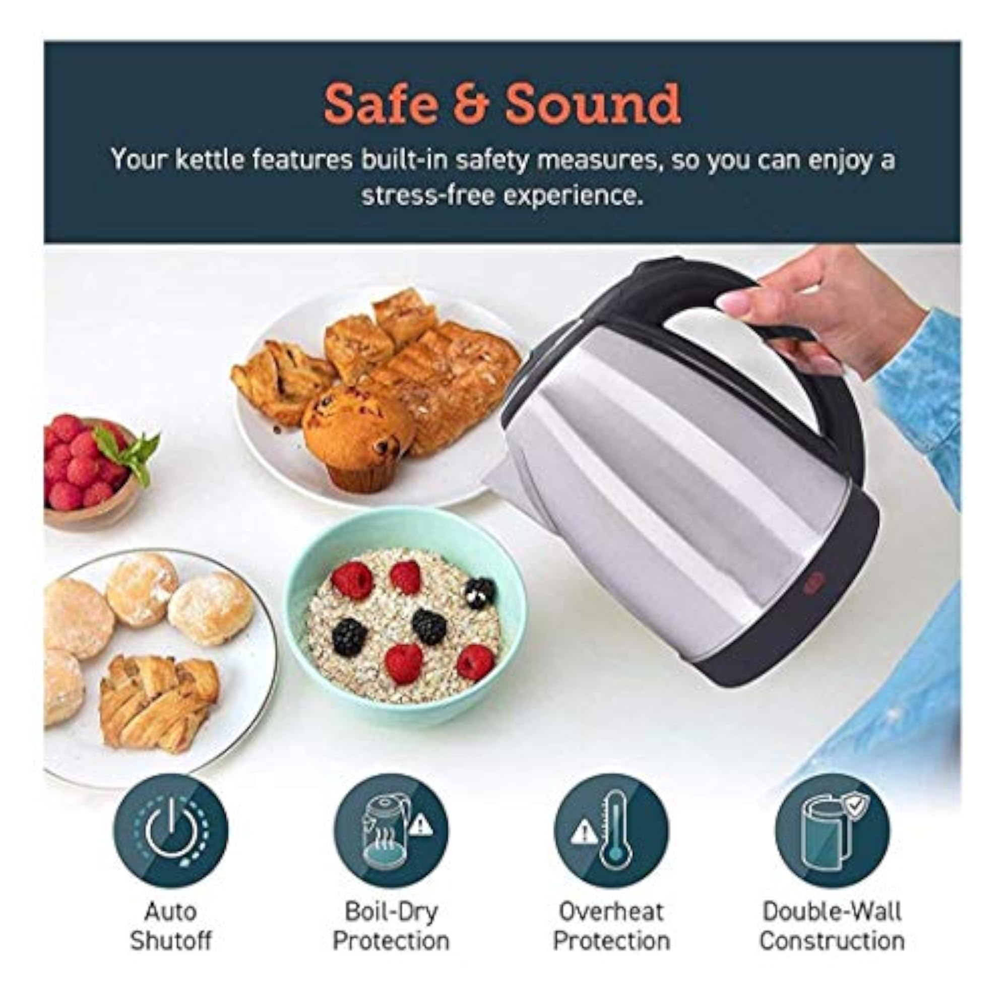 Scarlet Electric Kettle 2 Litre Design for Hot Water and Beverages