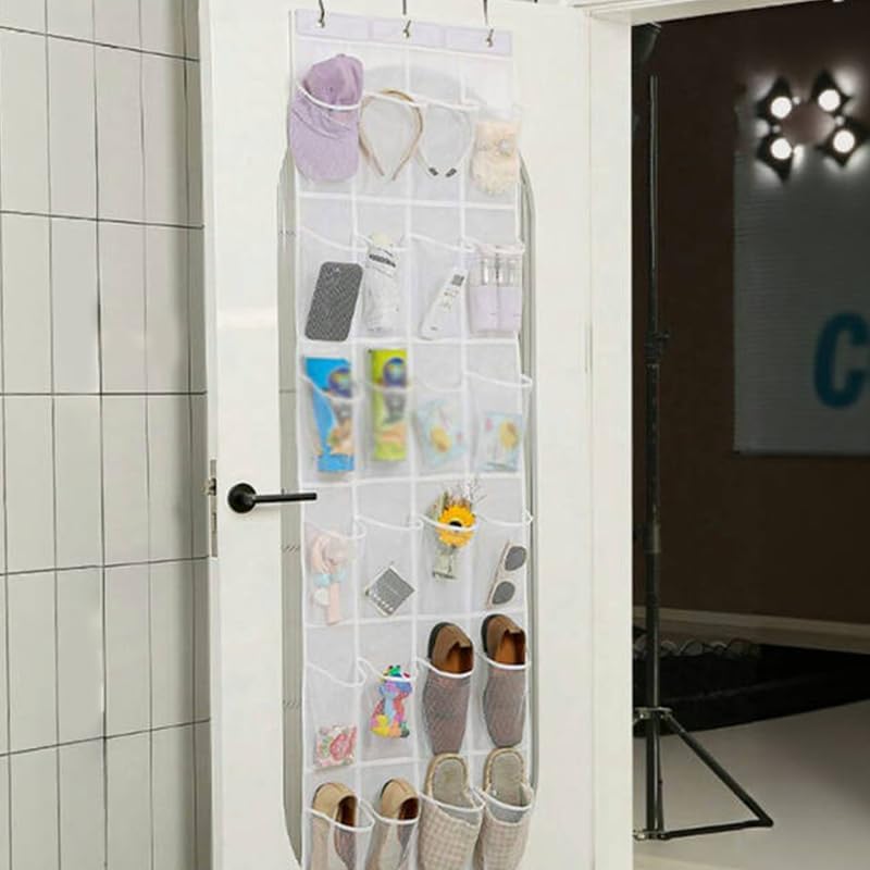 Organizador colgante para puerta de armario, 6 estantes y 24 bolsillos para artículos esenciales para bebés, niñas, dormitorio, organizador de