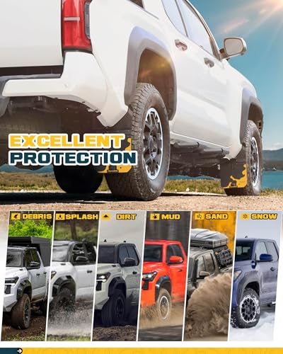 Image of Trumgeta 4PCS Upgraded Adjustable Truck Mud Flaps Fit for Jeep Wrangler JL Without Rock Rails 2018-2026 Splash Guards Mudflaps for Pickup Trucks Accessories (Exclude Rubicon)