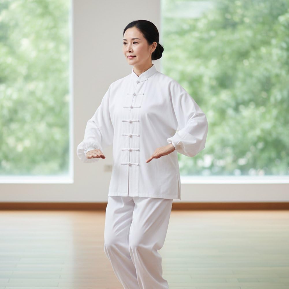 1 Set di Uniforme Cinese Tai Tradizionale Uniforme Allenamento in Tessuto con Pantaloni Taichi Performance Suit per Uomo E