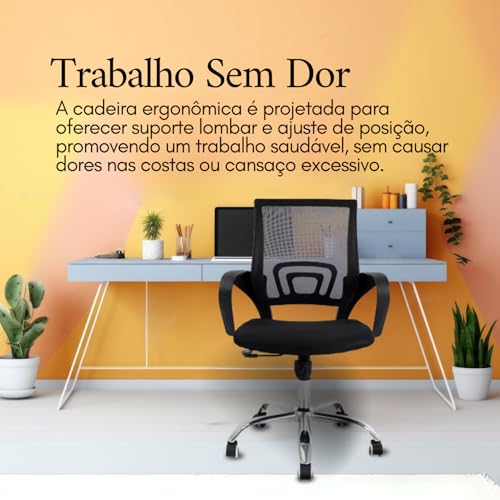 Cadeira de Escritório Ergonomica Vmstark Cadeira Home Office Confortável