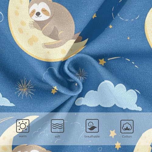 Wusikd Sloth Sleeping Girls' Underwear Cotton Moon Blue Girls Briefs Soft Toddler Underwear 2T3