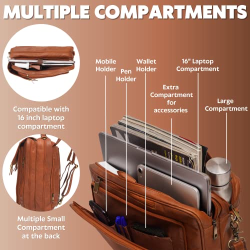 Mochila convertible de cuero 5 en 1 para laptop miniatura 2