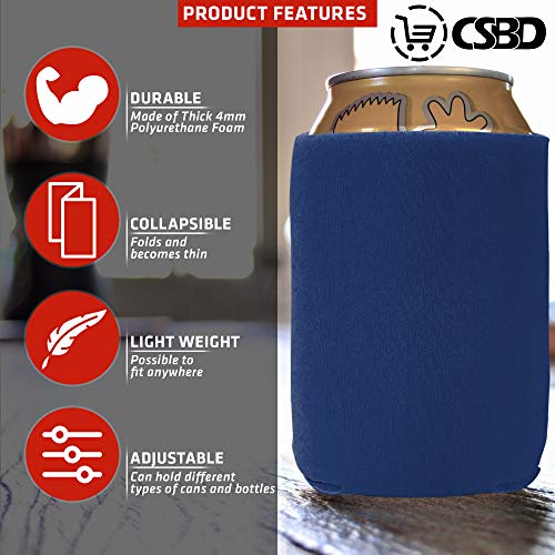 image for CSBD Beer Can Coolers Sleeves, Soft Insulated Reusable Drink Caddies f