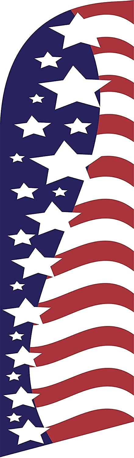 American Real Estate Advertising and Marketing 6 Feet Feather Flag Replacement Flag Only Without Pole Kit (American)