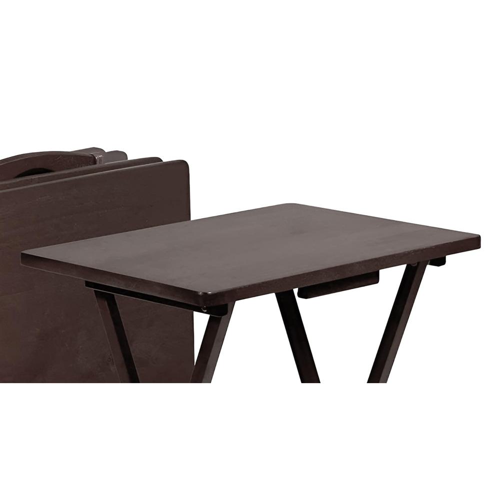 Amazon.com: PJ Wood 5-Piece TV Tray Folding Wooden Dinner Table