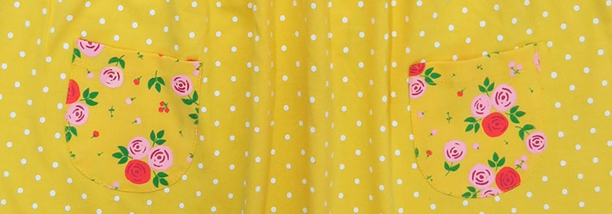 Clothe Funn New Born Baby Girl Trendy Cotton Dress (3-4 Years, Gold AOP) 1