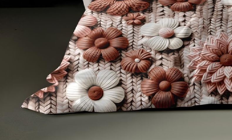 Image of 1 Reversible Comforter Super King Size 108 x 108 Both Side Same Print 1 Bedsheet King Size 108 * 108 inches and 2 Pillow Cover 4 Pieces Bedding Set | AC Quilt | AC Dohar (Design-24)