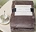 Caitlin White Throw Blanket for Couch/Sofa/Bed, Luxury Super Soft Microplush Velvet, 50"x60", Grey