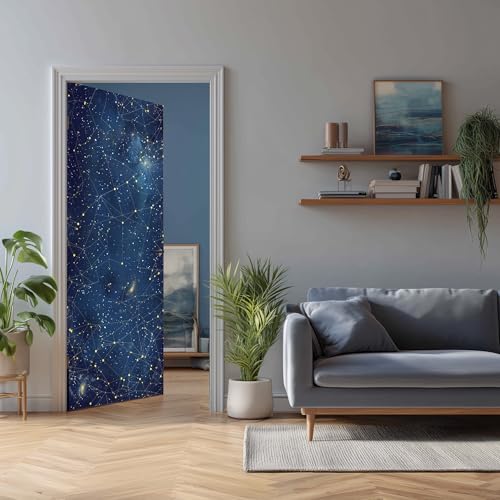 Spatial constellation autocollant de porte pour chambre enfant