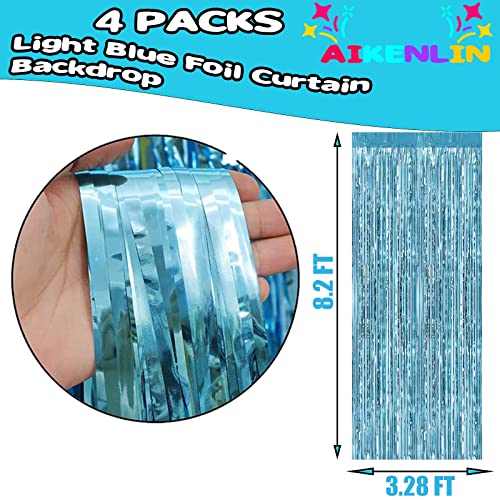 Cortina Metalizada Azul Claro 4 Pack 3.2ft x 8.2ft miniatura 2