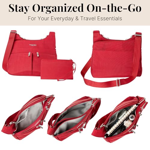 Image of Baggallini Crossbody Travel Bag 11x8.5 Lightweight Water-resistant Nylon Handbag