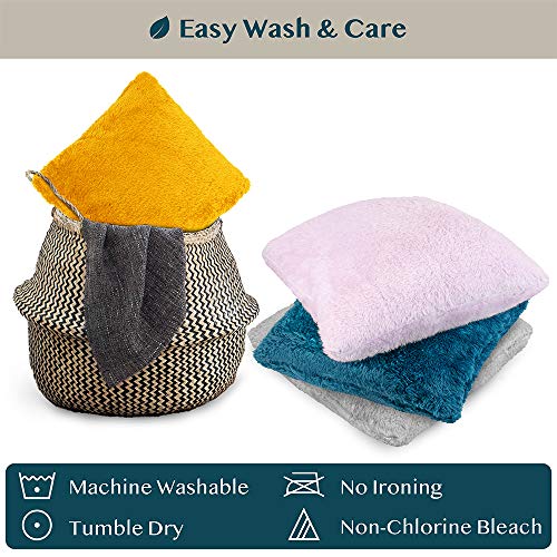 Pavilia Fluffy Cream Ivory Throw Pillow Covers thumb #6