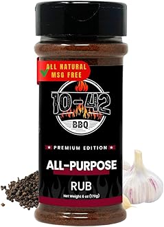 10-42 All-Purpose BBQ Rub Seasoning NO MSG, 0 Calorie | Premium Edition, All Natural Dry Meat Rubs for Chicken, Turkey, Pork, Beef, Steak, Ribs, Brisket, and Vegetables| Smoking & Grilling Spice| 6 oz