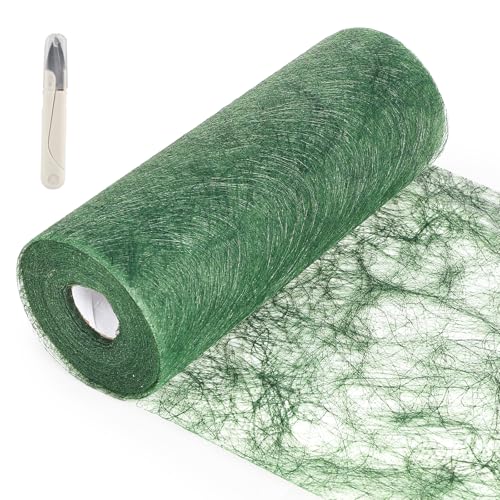 SWAWIS Vlies Tischläufer Dunkelgrün 20cm x 25M Tischläufer Rolle Hochzeit Tischband Geburtstag Tischdecke für Tischdeko Hochzeit Geburtstag Taufe Deko