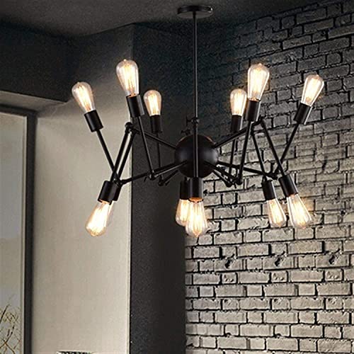 Lámpara araña industrial de hierro para tiendas y salones con estilo nórdico