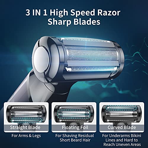 Bodygroom,2 in 1 Körperhaartrimmer IPX7 Wasserdicht Elektrischer Intimrasierer Mann Mit 2 Klingenköpfen Elektrischer Balls Trimmer Nass/Trocken Körperrasierer für Leistengegend Achsel Beine (Mode-1) - Image 3