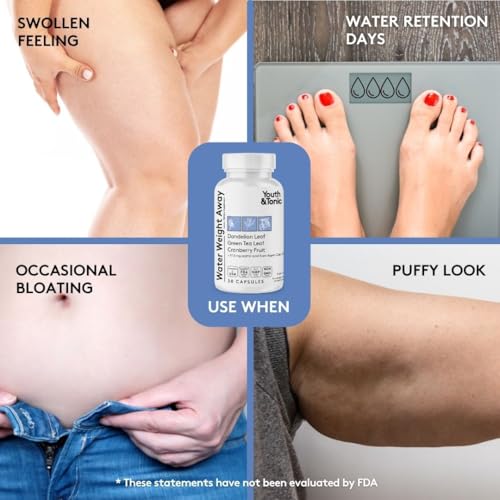 image for Youth & Tonic Water Weight Away – Herbal Diuretic Pills for Water Re
