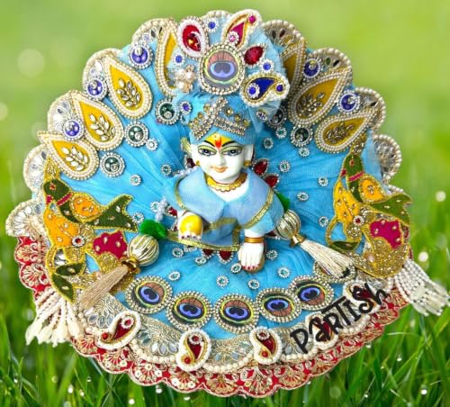 Image of Partish Laddu Gopal Janamashtmi /Diwali Heavy Poshak l Ladoo Gopal Dress l Kanha Ji Dress (Size 3, I)