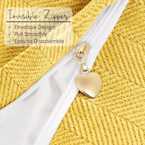 ZWJD Yellow Pillow Covers 12x20 Set of 2 Chenille Throw Pillow Covers with Elegant Design Soft and Luxurious Decorative Throw Pillows for Couch, Bed, and Home Decor