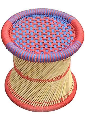 Priyansh Mudda House Handmade Wooden Muddi Stool (Multicolor)