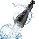 3-Strahlen Wasserhahn Adapter FM22/M24,Perlatoren Wassersparer Schwenkba Filter WasserhäHne mit Spritzfilter,360 ° Drehbar Wasserhanhn Aufsatz KüChe,VerläNgerung Strahlregler Luftsprudle G1/2 Schwarz