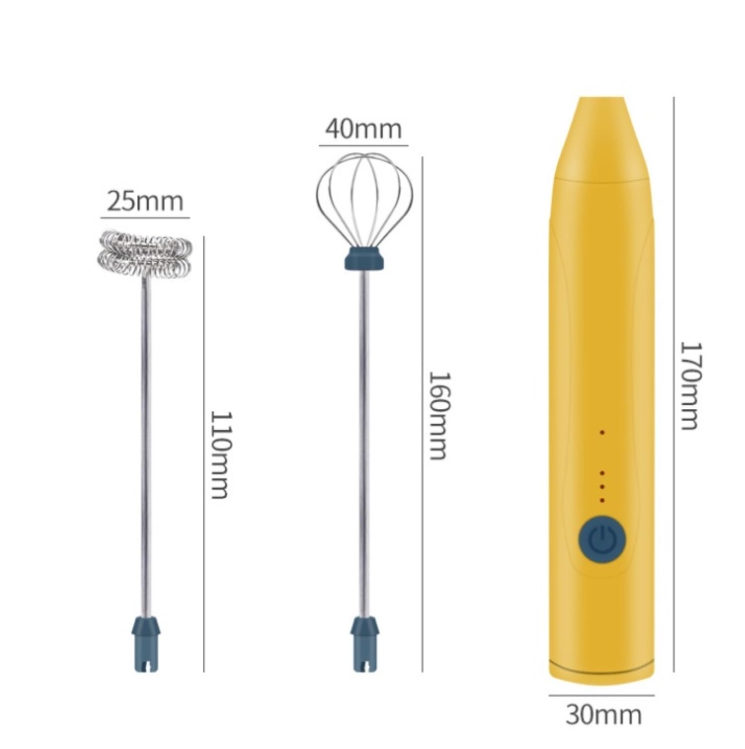 Espumador De Leche Batidora Batidora Eléctrica Batidora Espumador De Leche Cargador USB De Mano Batidor De Burbujas De Acero Inoxidable Espumador Leche(B)