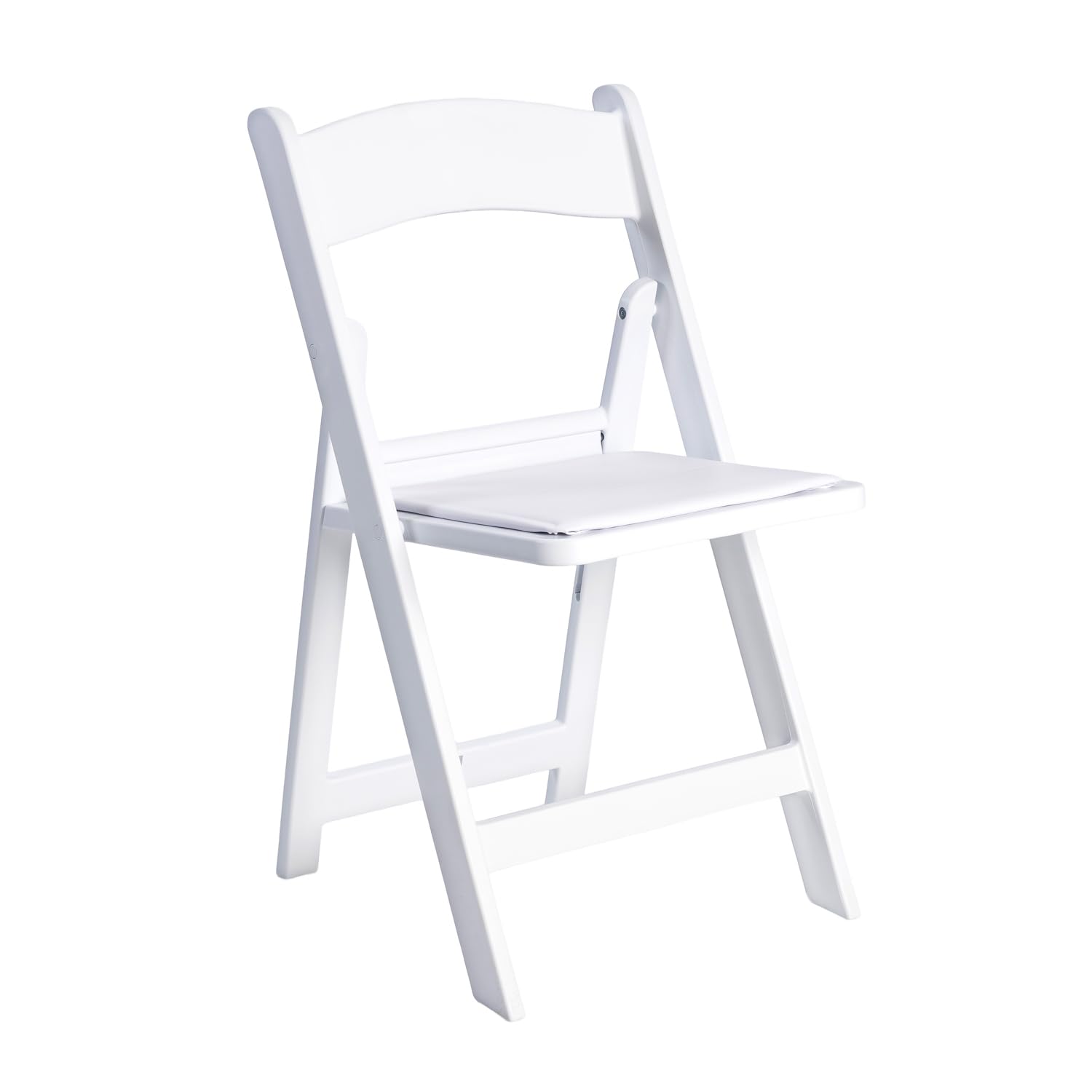Silla Plegable Blanca - Americana con Asiento Acolchado, Elegante y Resistente, Ligera y Estable para Eventos, Bodas, Catering, Hostelería, Jardín y Uso Interior o Exterior
