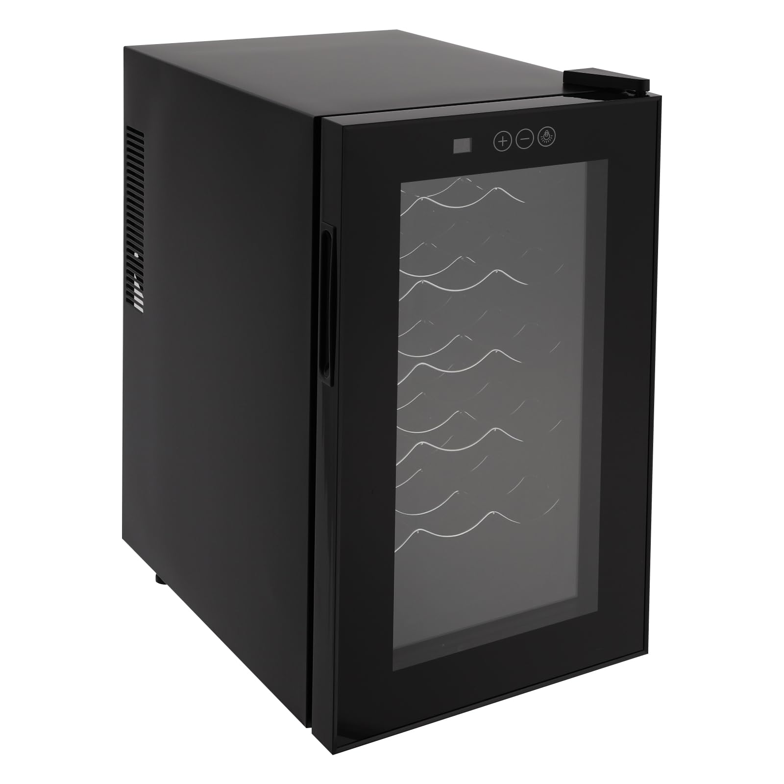 Weinkühlschrank mit Glastür 18 Flaschen 46 Liter 12–18°C LED-Beleuchtung leise