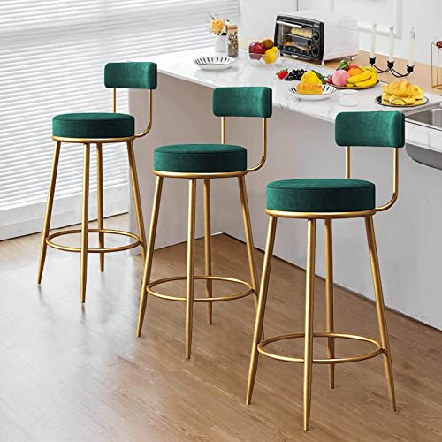 Tabourets de bar en velours DASHADAO chaises confort de comptoir - 7