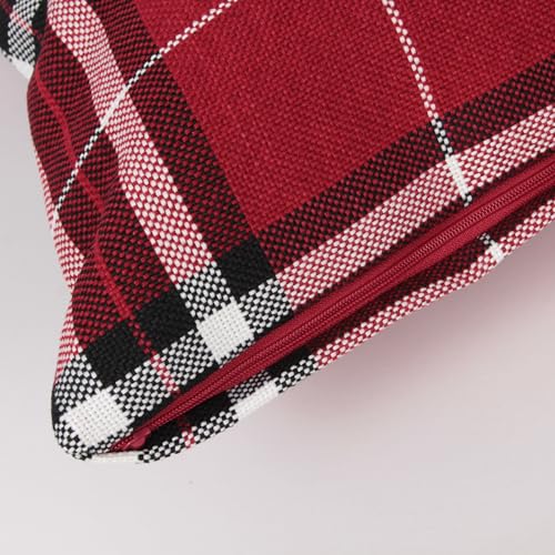 Hans-Textil-Shop Premium Kissenbezug Streifen Karo Kalis - Gestreift, Kariert, Kissen, Kissenhülle, Kopfkissenbezug, Sofakissen, Couchkissen, Dekokissen, Zierkissen, Deko, Sofa (Rot, 40 x 40 cm) – Bild 6