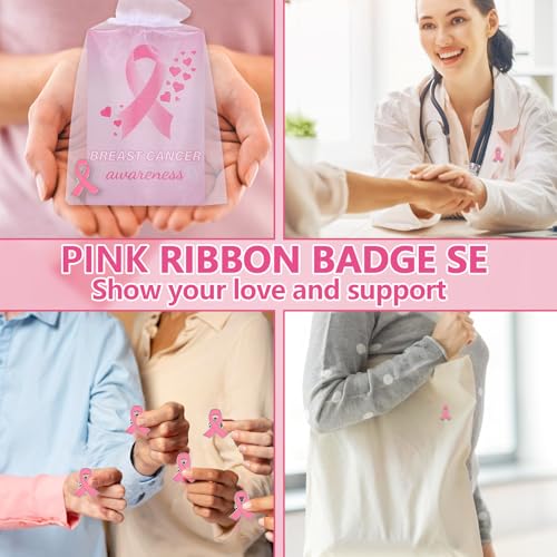 Broches de octubre rosa con cierre seguro para decorar ropa sin perderlos 7