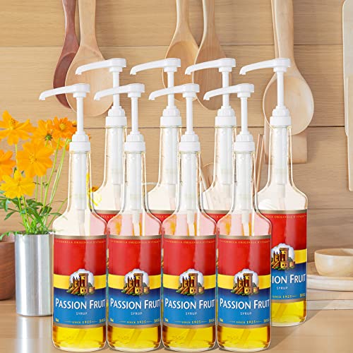 Image of Zopeal 8 Pieces Coffee Syrup Pump Dispenser Fits 750ml /25.4oz Bottles, Skinny Syrup Pump for Coffee Flavoring, Creamers, Caramel, Beverages, Kitchen Cafe Bar Drinking Mixes Food Dispenser(White)