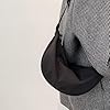 XFSRG Halbmond Crossbody Bag Damen und Herren Stylische Umhängetasche mit Verstellbarem Gurt Schultertasche und Handytasche in Einfarbigem Design (Schwarz) #2