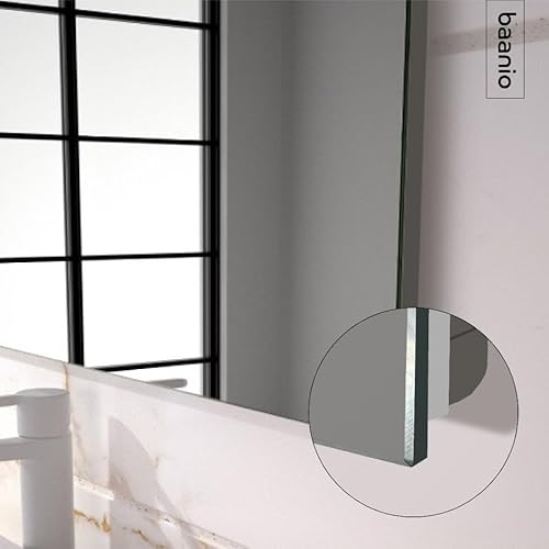 baanio - Espejo Baño con Luz Cálida 80x120 cm Estel | Espejo Baño Led Retroiluminado con Antivaho | Vidrio Resistente 4 mm, Plata Ecológica sin Cobre | Montaje Horizontal o Vertical | Diseño Moderno - imagen 7