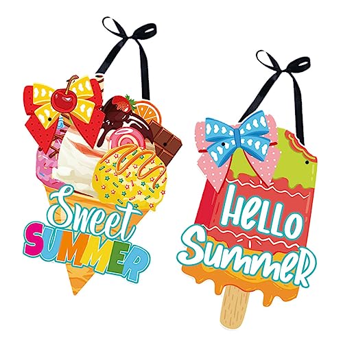 EPIGEIST 2pezzi Cartello Estivo Benvenuto Ghiacciolo Decorativo Da Appendere Per Porta Per Feste Estive e Decorazioni Per La Casa