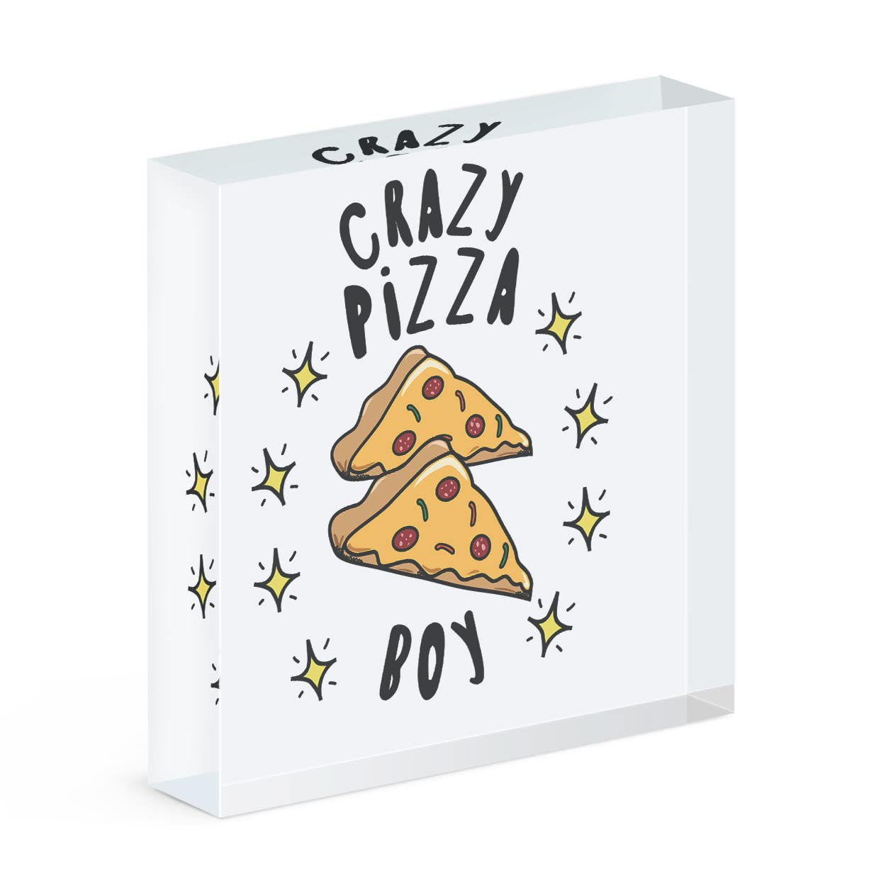 Cadre photo acrylique Pizza Garçon un cadeau d'anniversaire original et fun