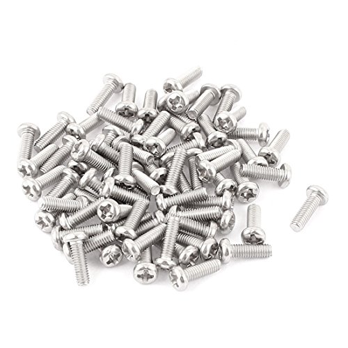 Image of uxcell M3 x 9mm 304 Stainless Steel Phillips Pan Head Screws Bolt 60pcs