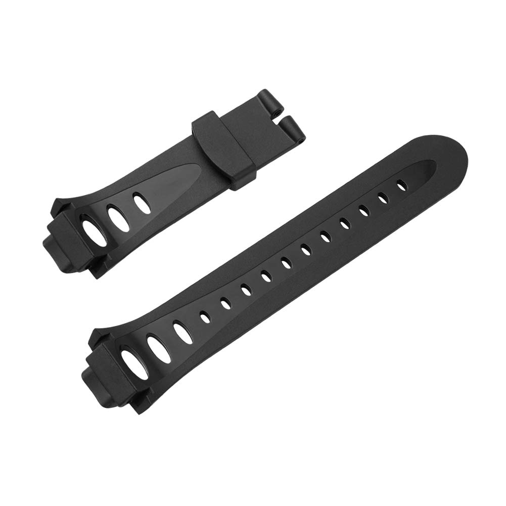 Bracelet de montre compatible avec Suunto Observer Tt St Sr G6 X6HRM - Bracelet de montre de rechange classique en caoutchouc souple - Boucle noir/argenté