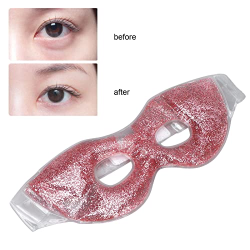Gel Eye,Gel Eye Cooling and Warming Treatment for Tired Puffy Eyes Headaches Hayfever Dry Eyes Silicone Adjustable Straps Automatic Cooling Hot Cold Use Red PVC 3D Cutting - Image 4