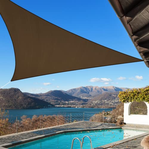 Image of KANAGAWA 12'x12'x17' Sun Shade Sail Brown Curved Triangle