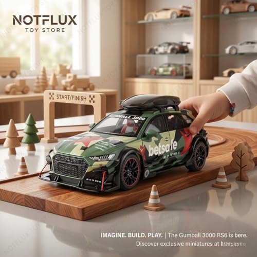 Image of Audi RS6 Military Edition 1:24 Scale Diecast Model Car - Premium Alloy Supercar Toy with Realistic Details, Opening Doors, Pull Back Action for Kids & Collectors [Pack of 1] [Multicolor]