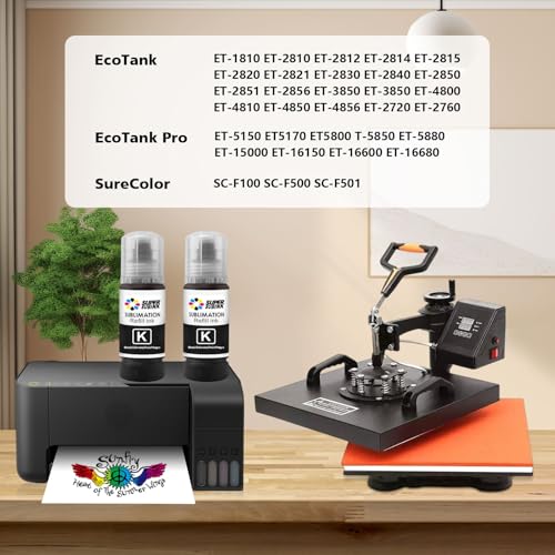 Schwarze Sublimationstinte für Epson ET1800 2810 2820 ET2720 ET2760 ET4800 ET15000 Transfertinte für Heißpressen (automatisch ausfüllen/Unnötig ICC/UV-Schutz)