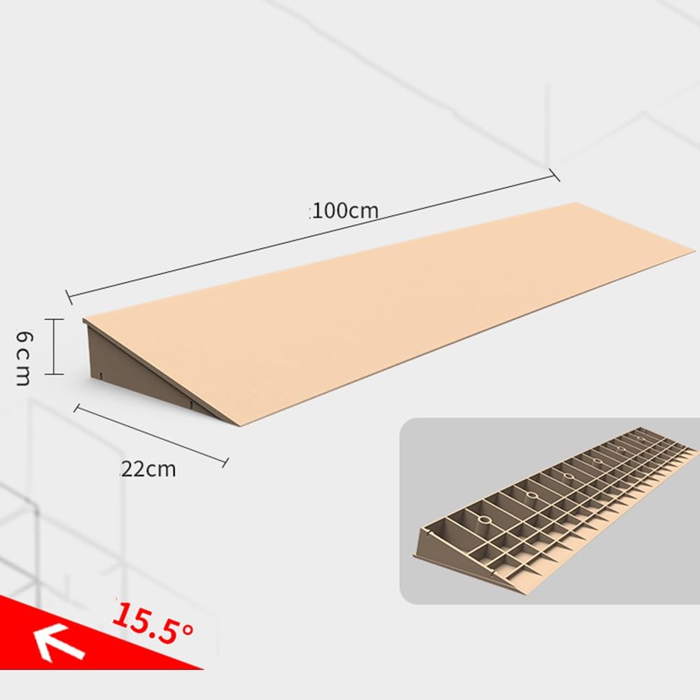Türschwellenrampe Tragbare Rollstuhlrampe 3/3.5/4/5/6cm Hoch Gummi Auffahrrampe Schwellenrampen Für Den Innenbereich(Black,6cm high)
