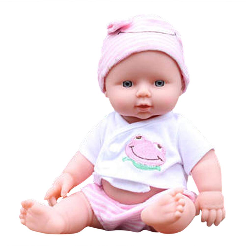 Thonlai 30cm 11.8 inch Realistic Doll Baby, Soft Doll Toy Lifelike Baby Toys for Children Boys Girls (Pink 2)