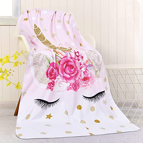 Aspmiz 3Pcs Unicorn Beach Towels Set Include Beach Towel, Hand Towel And Wash Towel, Pink Unicorn Beach Towel Set For Bathroom, Super Soft Water Absorbent Beach Towel For Travel, Swim, Outdoor #TOP1